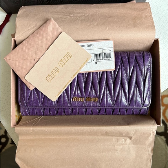 NWT Miu Miu Matelasse Long Wallet - Picture 2 of 9